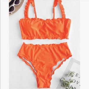 Zaful frill bandeau bikini
